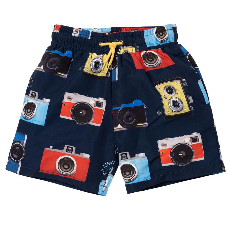 Paul Smith Junior Boys Blue Camera Print Swimming Shorts