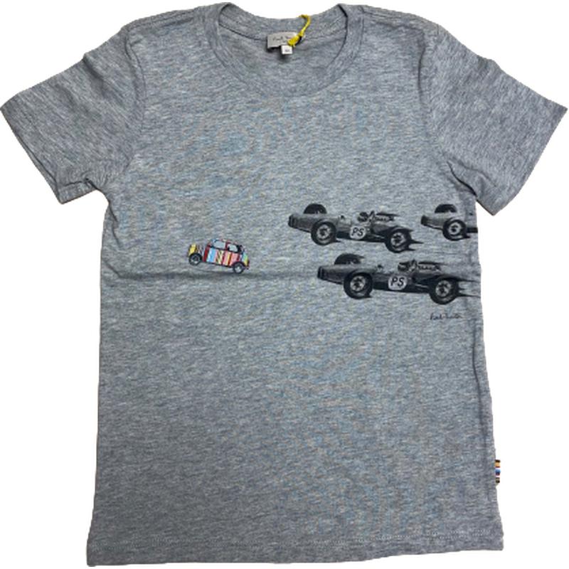 Paul Smith Junior Boys Grey Ronnie Car T-Shirt