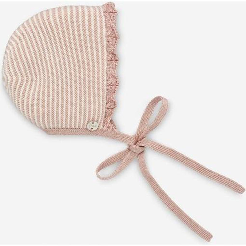 Paz Rodriguez Baby Girls Mist Pink/Cream Aurora Knit Bonnet