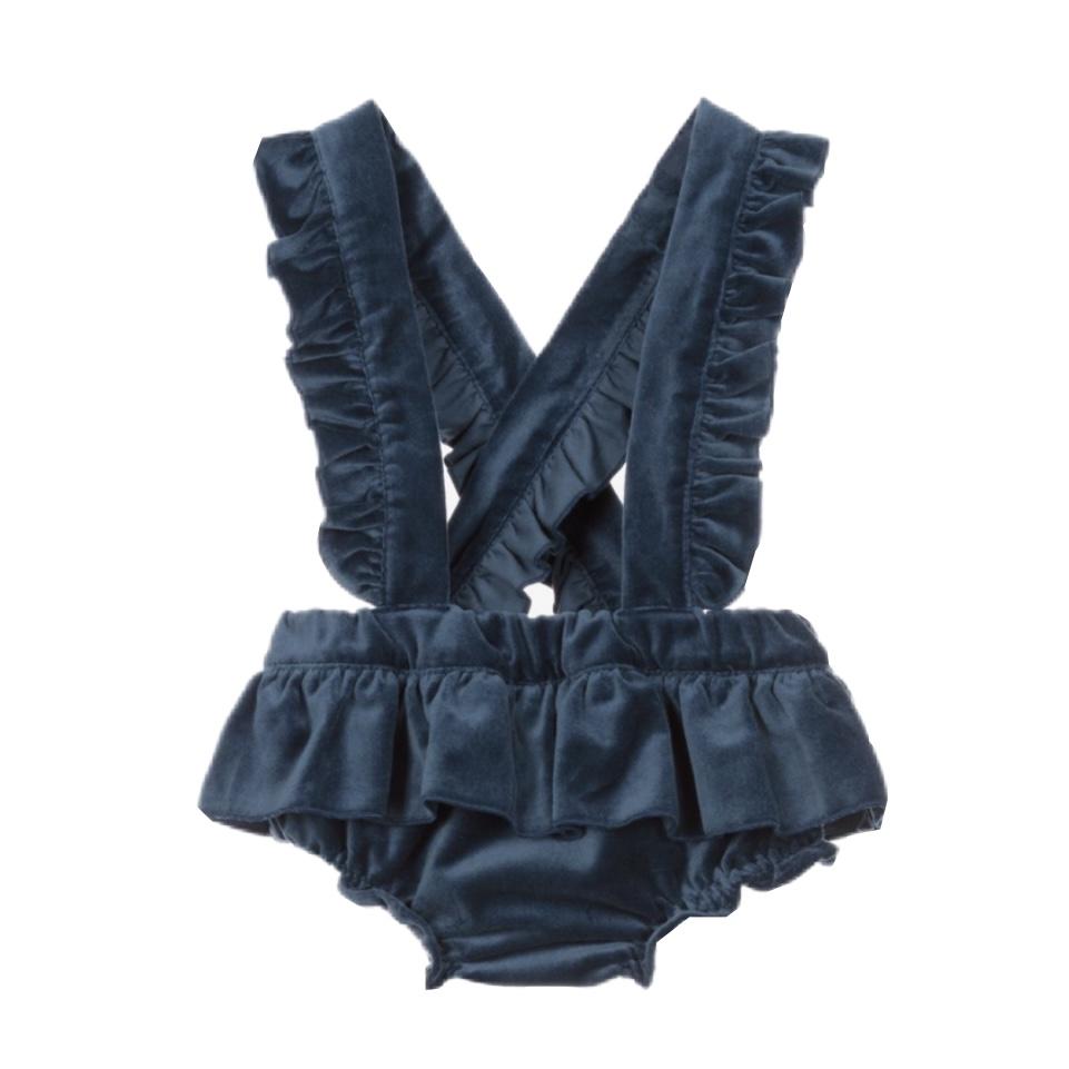 Phi Clothing Blue Velvet Bloomers With Strap