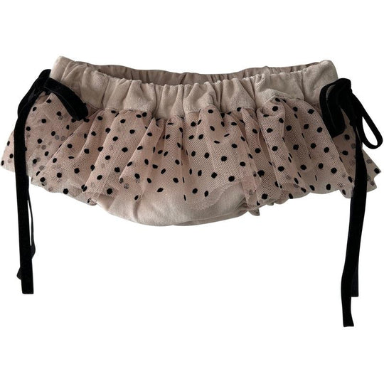 Girls Cream Polka Dot Bloomers