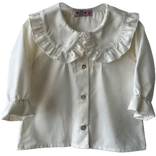 Girls Cream Ruffle Blouse