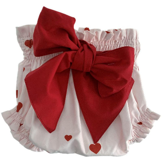 Girls Pink Heart Bloomers