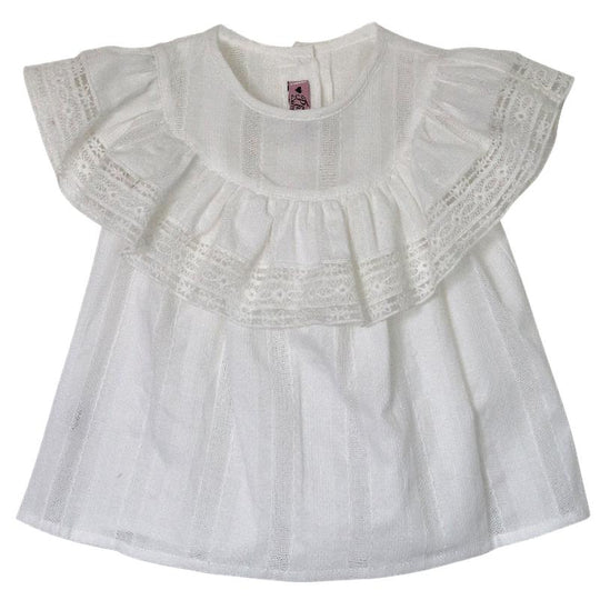 Girls White Frill Blouse