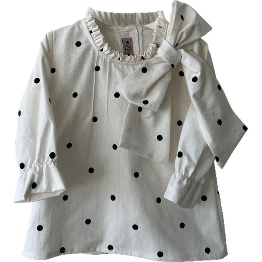 Girls White Polka Dot Blouse