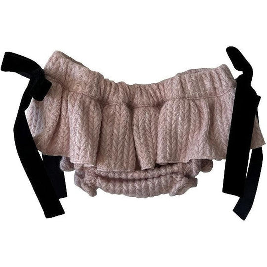 Girls Pink Knitted Bloomers