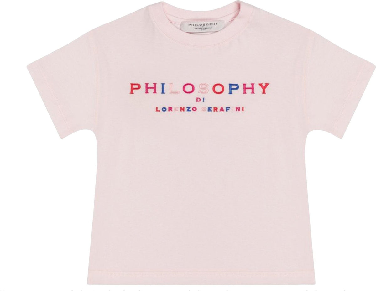 Philosophy Di Lorenzo Serafini Girls Pink Multi Logo T-shirt