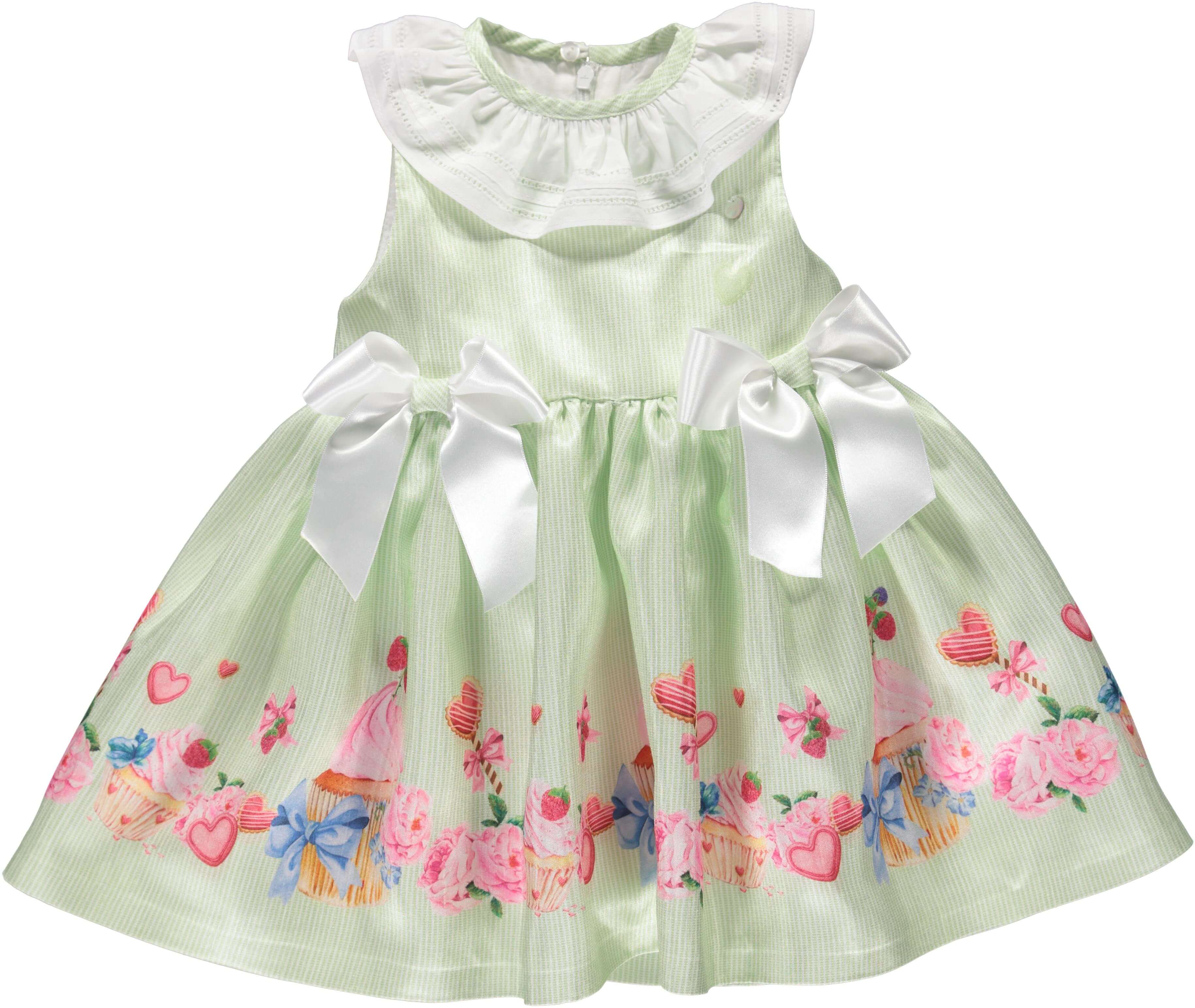 Piccola Speranza Baby Girls Green Floral Dress