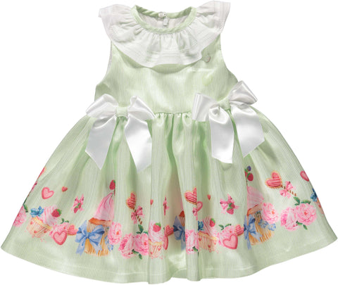 Piccola Speranza Baby Girls Green Floral Dress