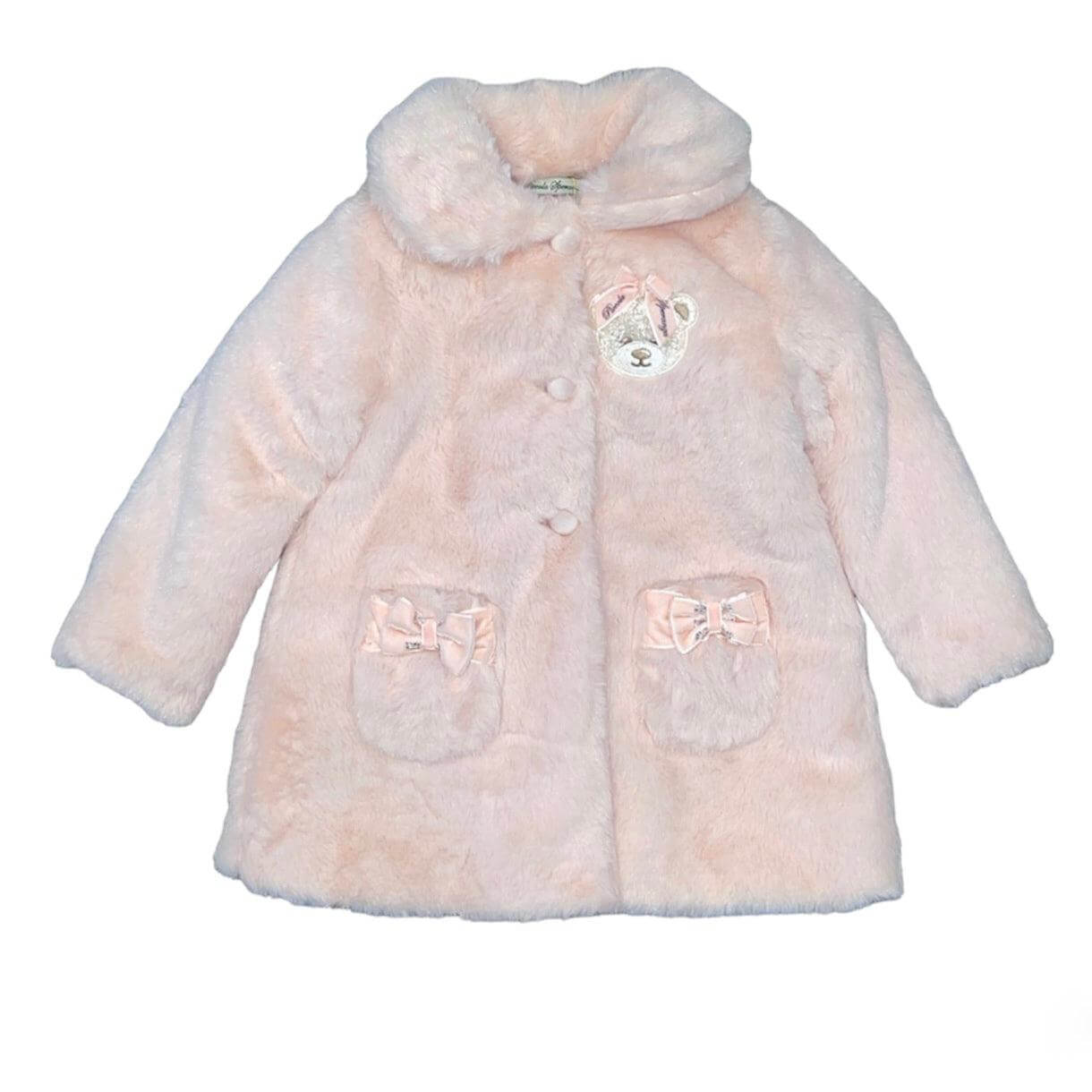 Piccola Speranza Baby Girls Pink Fur Jacket