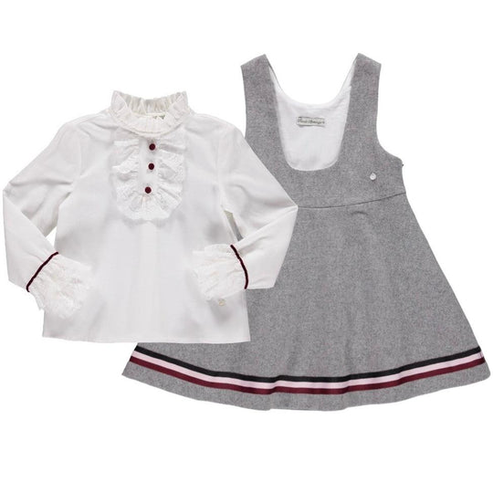 Girls Grey Dress & Blouse Set