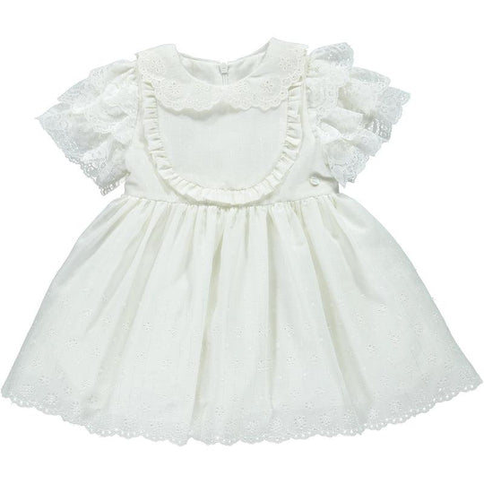 Girls Ivory Broderie Anglaise Dress