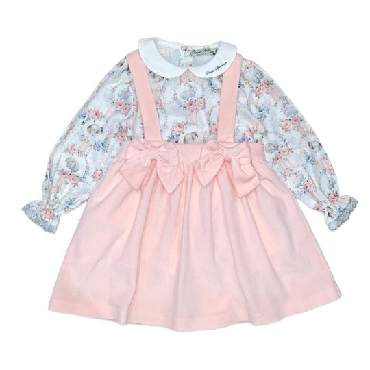 Girls Pink Pinafore Dress