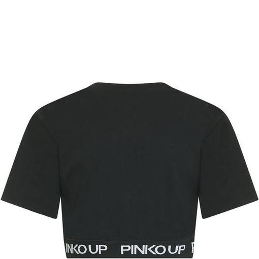 Pinko Girls Black Cropped T-shirt