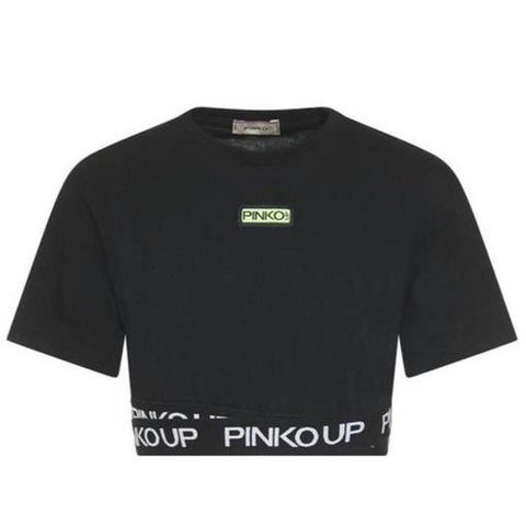 Pinko Girls Black Cropped T-shirt