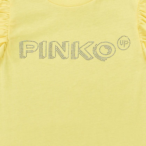 Pinko Girls Yellow Jersey Dress