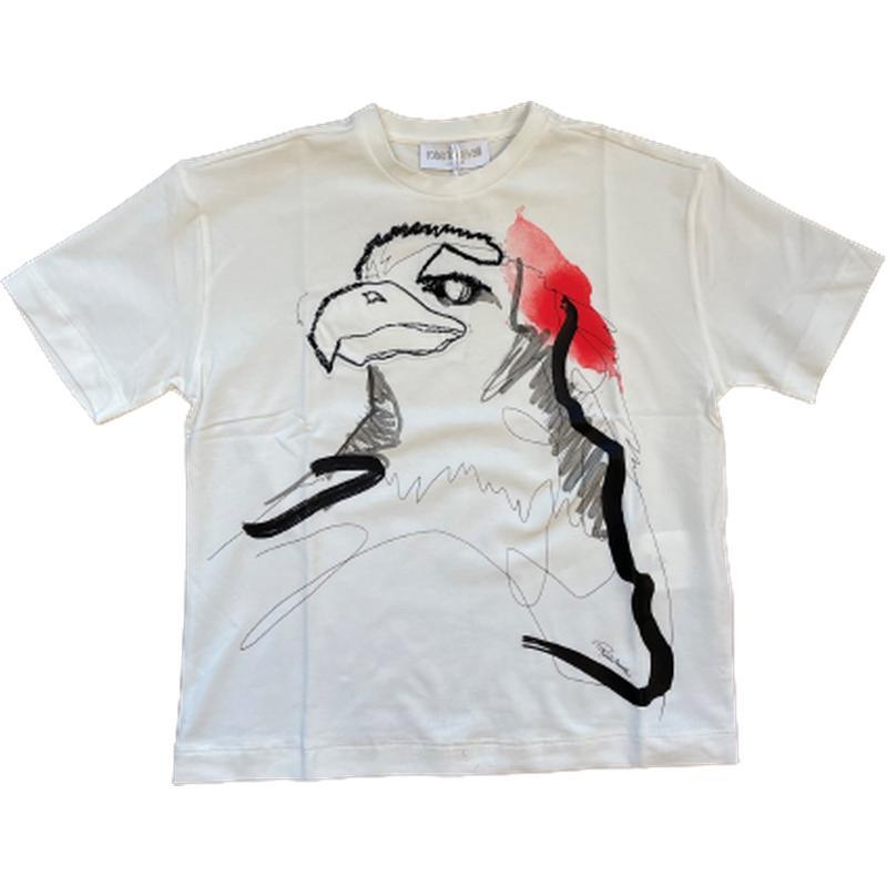 Roberto Cavalli Boys White Silhouette Print T-Shirt