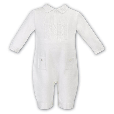 Sarah Louise Baby Boys Ivory Cable Knit Shortie