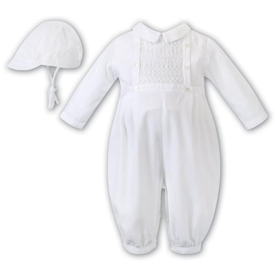 Boys White Romper & Cap