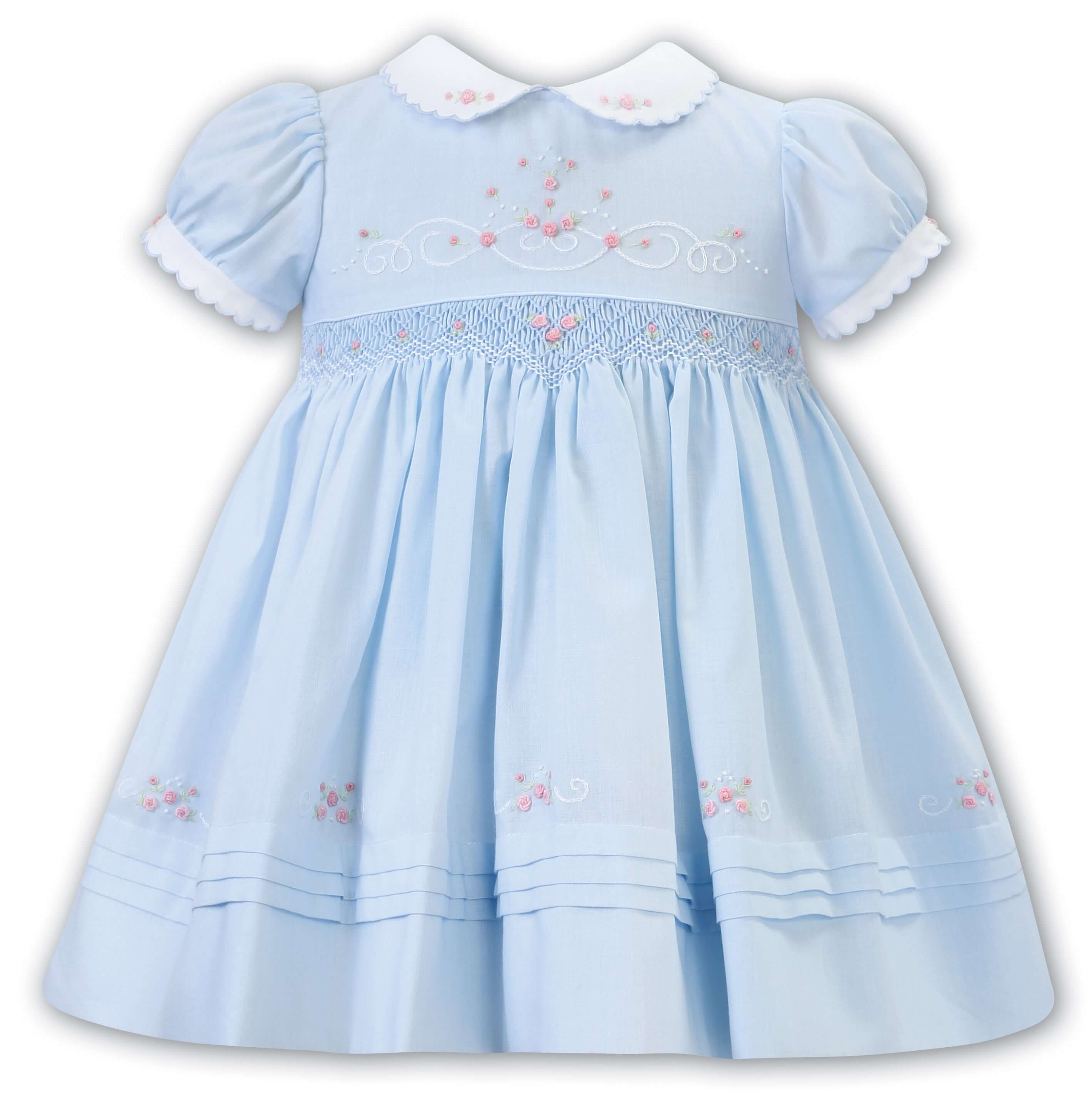 Sarah Louise Girls Pastel Blue Dress