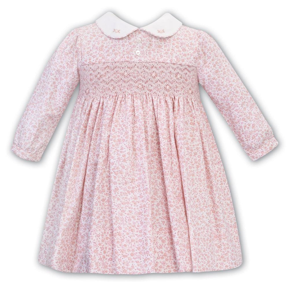 Sarah Louise Girls Pink Floral Print Dress
