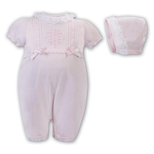 Girls Pink Shortie & Bonnet