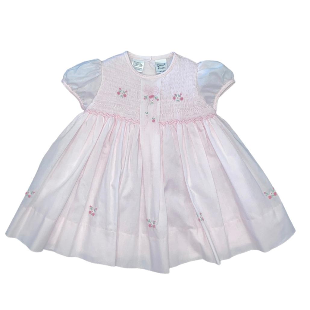 Sarah Louise Girls Pink Smocked Dress