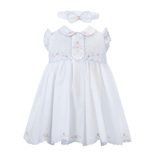 Girls White Dress & Headband