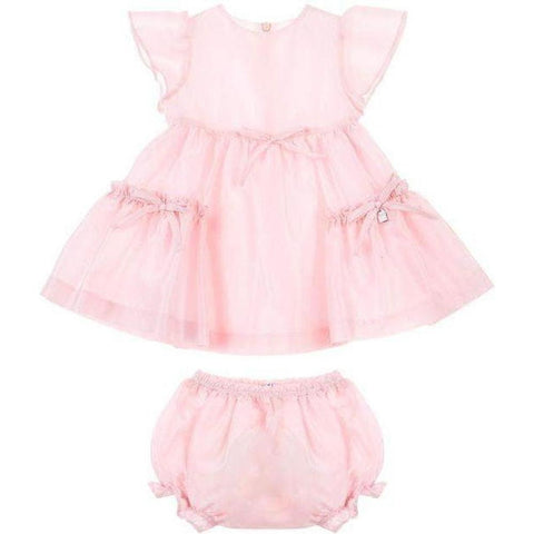 Simonetta Baby Girls Pink Cotton Dress