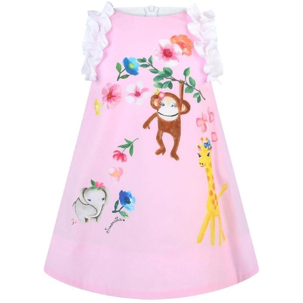 Simonetta Girls Monkey Frill Dress