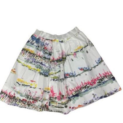 Simonetta Girls Water Paint Print Skirt