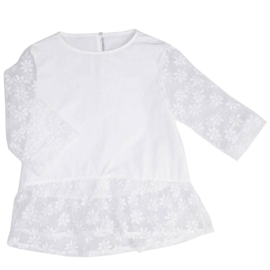 Girls White Daisy Top