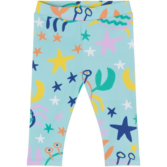 Baby Girls Pale Blue Print Leggings