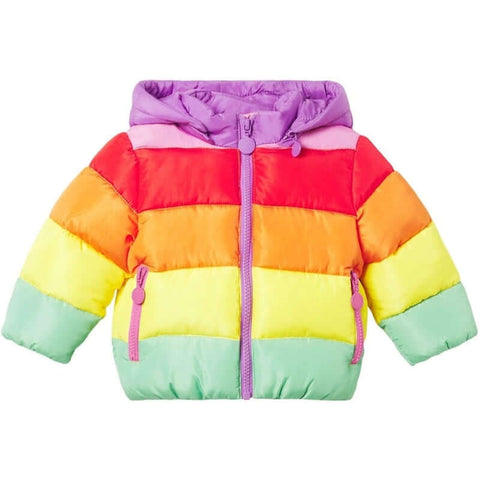 Stella McCartney Kids Baby Girls Rainbow Puffer Coat