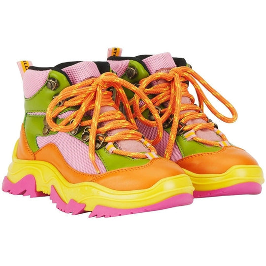 Girls Colour Block Lace Ups Boots