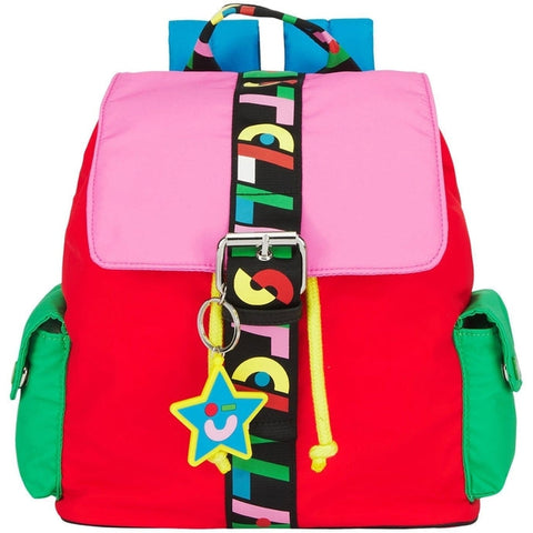 Stella McCartney Girls Black Logo Backpack | Junior Couture UK