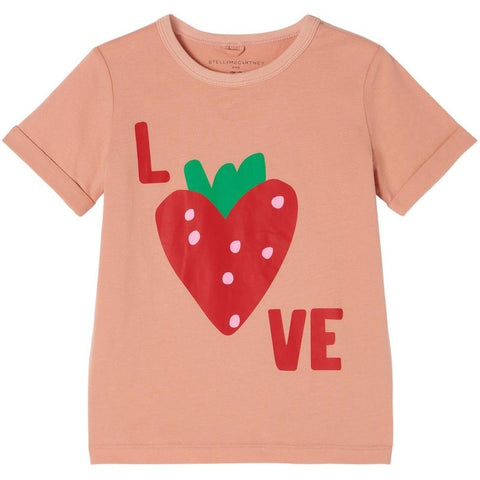 Stella McCartney Kids Girls Coral Pink Love T-Shirt