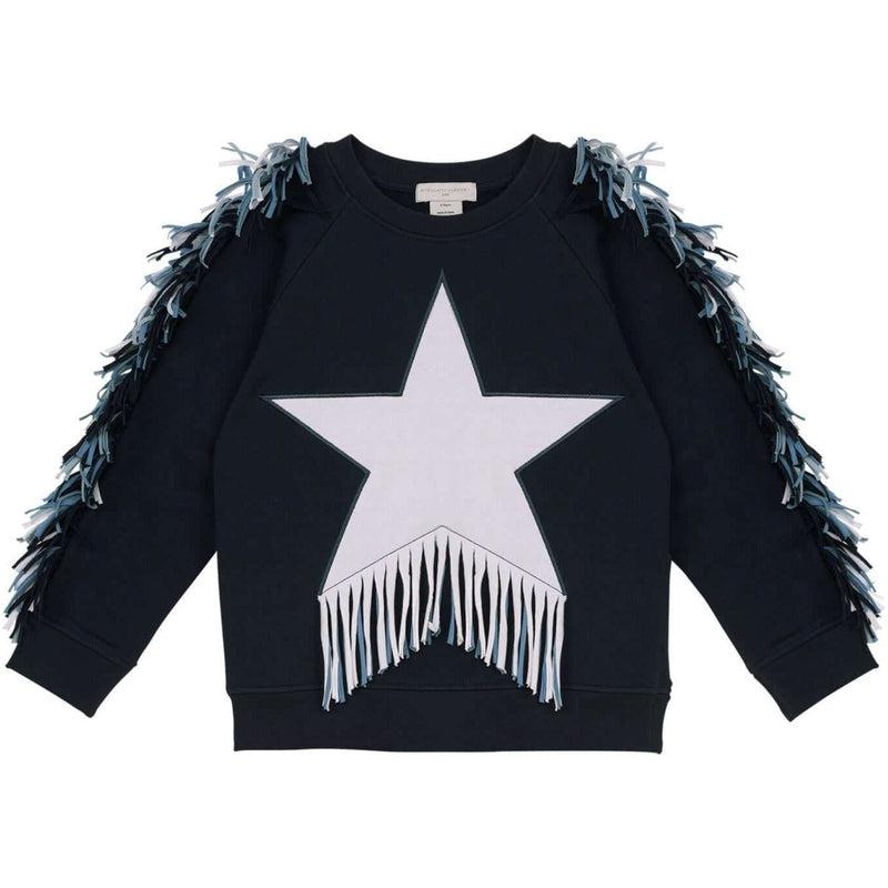 Stella McCartney Kids Girls Navy Star Fringe Sweater