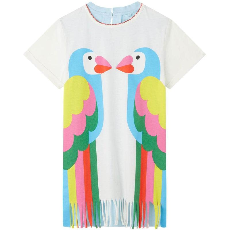 Stella McCartney Kids Girls Parrot Fringe Dress