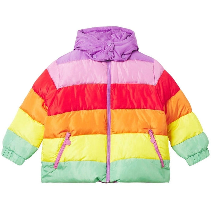 Stella McCartney Kids Girls Rainbow Puffer Coat