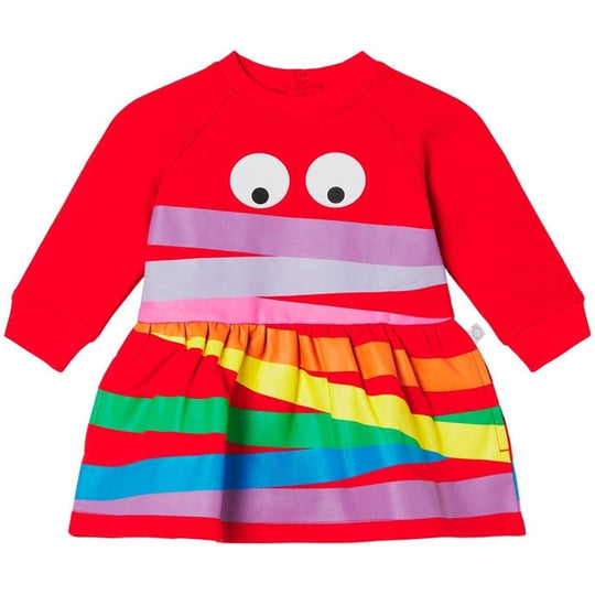 Girls Red Jersey Dress