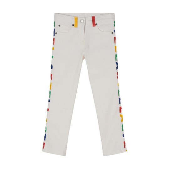 Girls White Organic Cotton Jeans