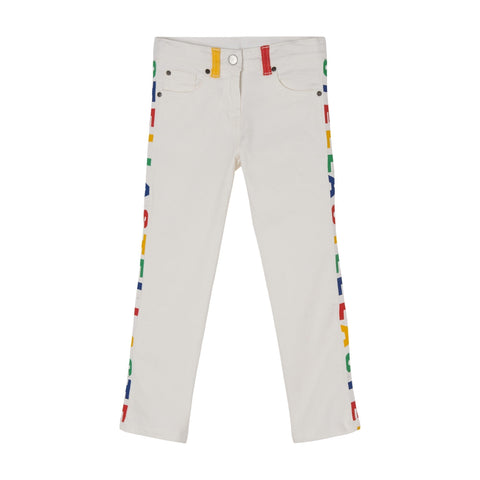Stella McCartney Kids Girls White Organic Cotton Jeans