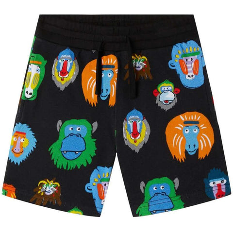Stella McCartney Kids Boys Black Monkey Print Shorts