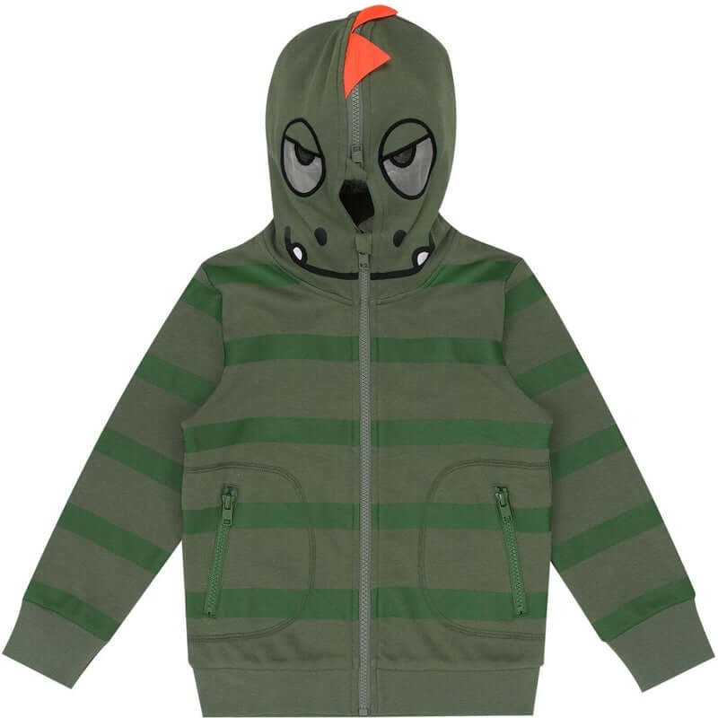 Stella McCartney Kids Boys Green Gecko Zip Up Hoodie