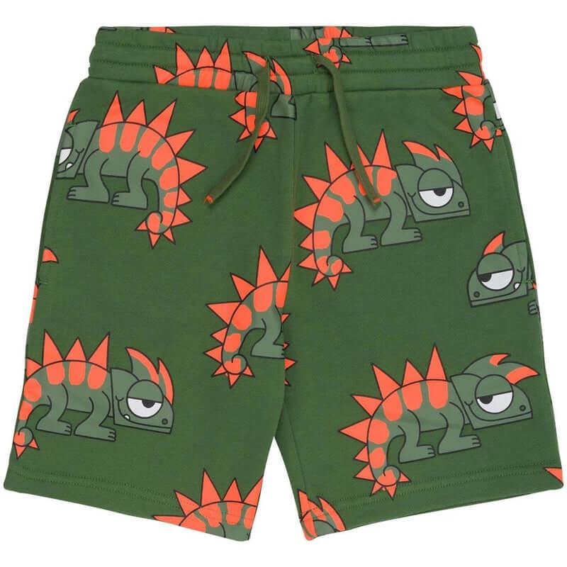 Stella McCartney Kids Boys Green Organic Cotton Gecko Print Shorts