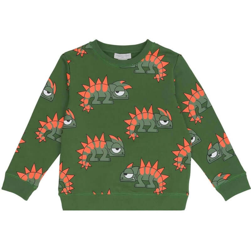 Stella McCartney Kids Boys Green Organic Cotton Gecko Print sweatshirt