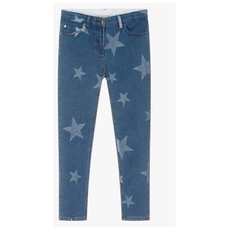 Stella McCartney Kids Girls Blue Stars Skinny Jeans