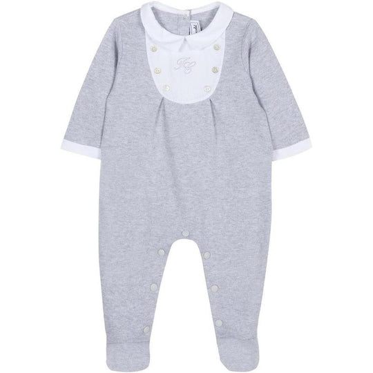 Boys Pale Grey Babygrow