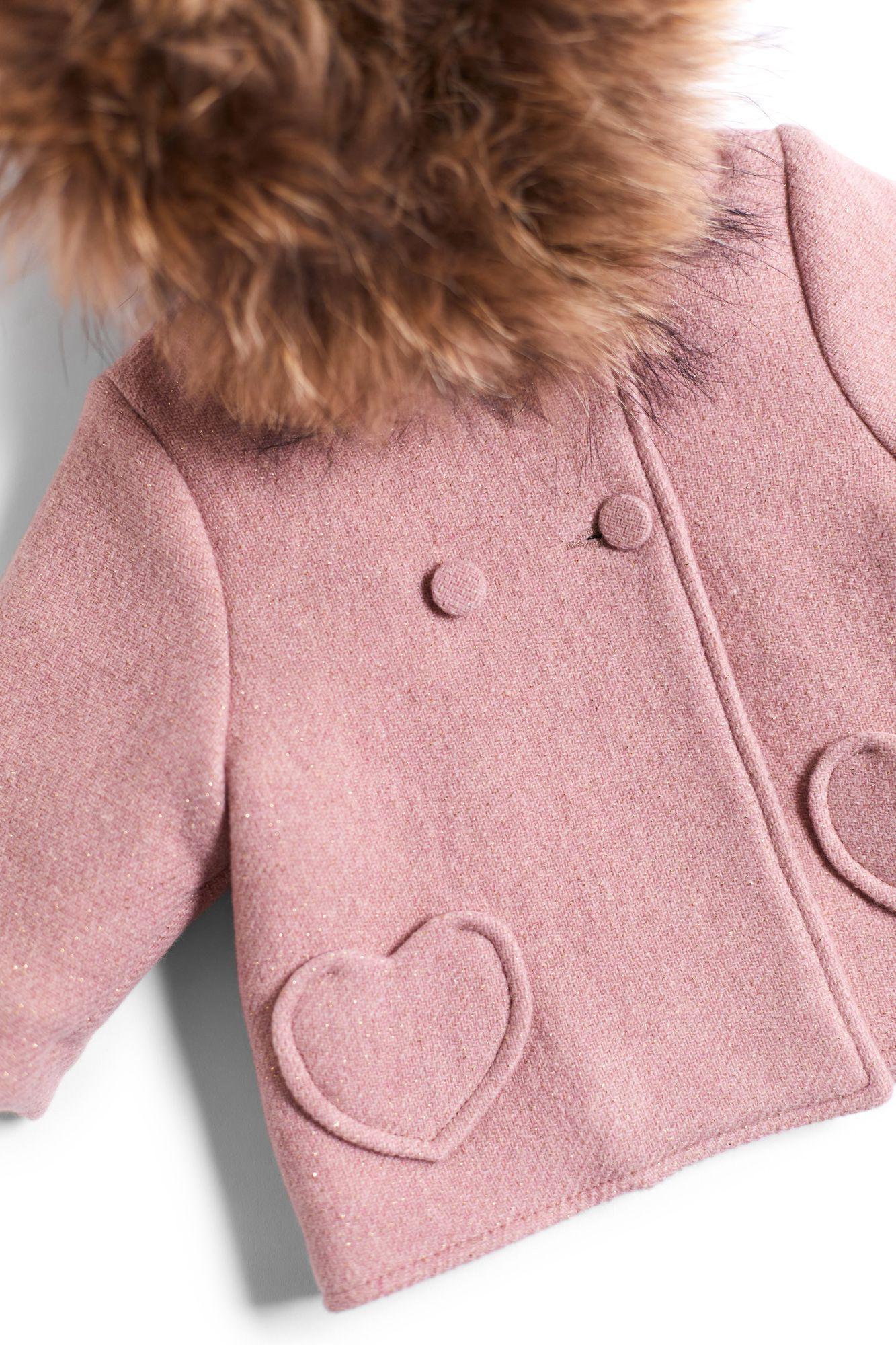 Tartine Et Chocolat Girl Pink Wool Coat